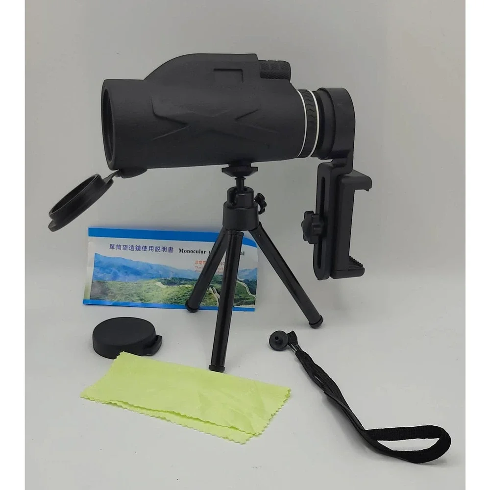 Monocular Telescope 80x100 HD with Smartphone Holder and Tripod